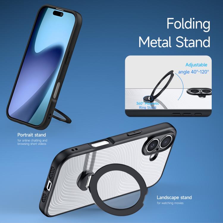 Custodia per telefono smerigliata con supporto ad anello MagSafe serie Aimo DUX DUCIS, For iPhone 17, For iPhone Air