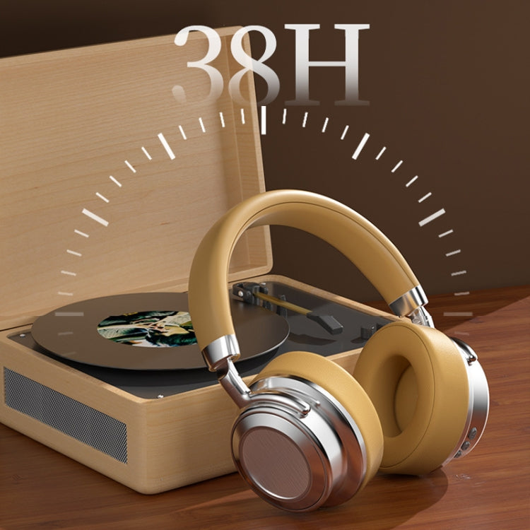Auricolare Bluetooth wireless retrò in metallo CR-9 montato sulla testa