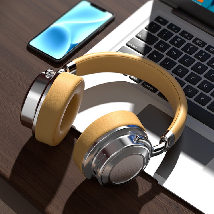 Auricolare Bluetooth wireless retrò in metallo CR-9 montato sulla testa