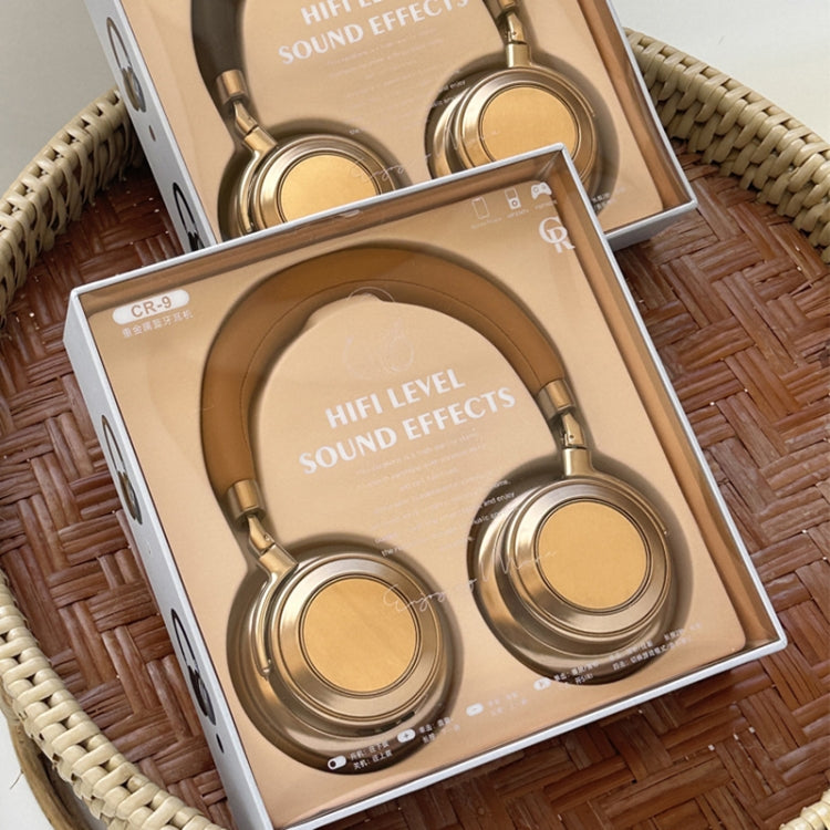 Auricolare Bluetooth wireless retrò in metallo CR-9 montato sulla testa