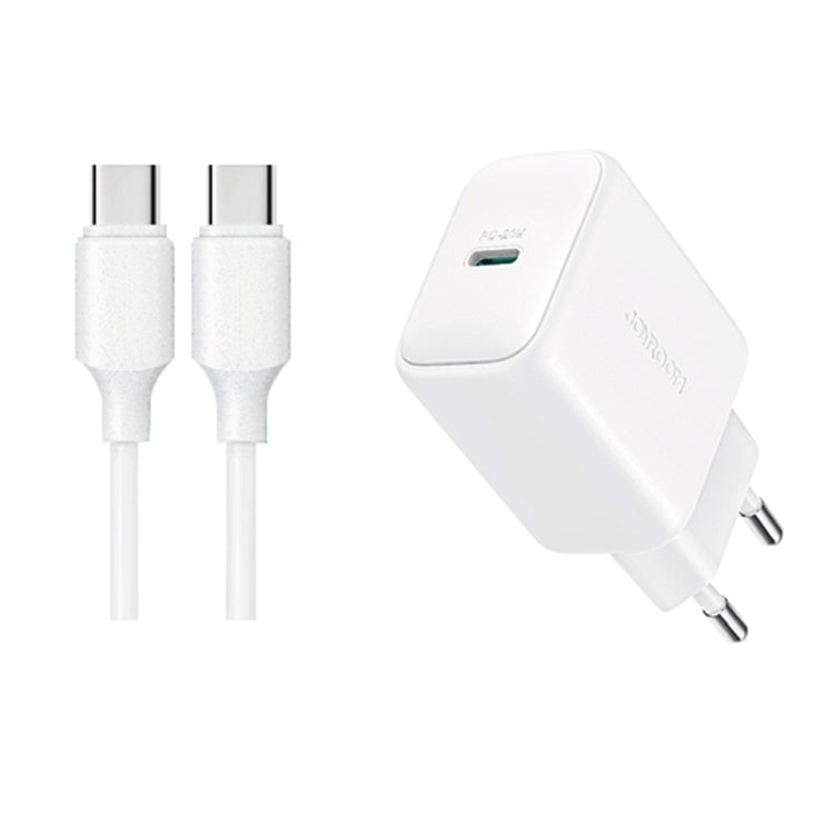 Kit caricabatterie con porta Type-C JOYROOM JR-TCF20 PD20W con cavo Type-C a Type-C, EU Plug + Type-C to Type-C Cable, UK Plug + Type-C to Type-C Cable