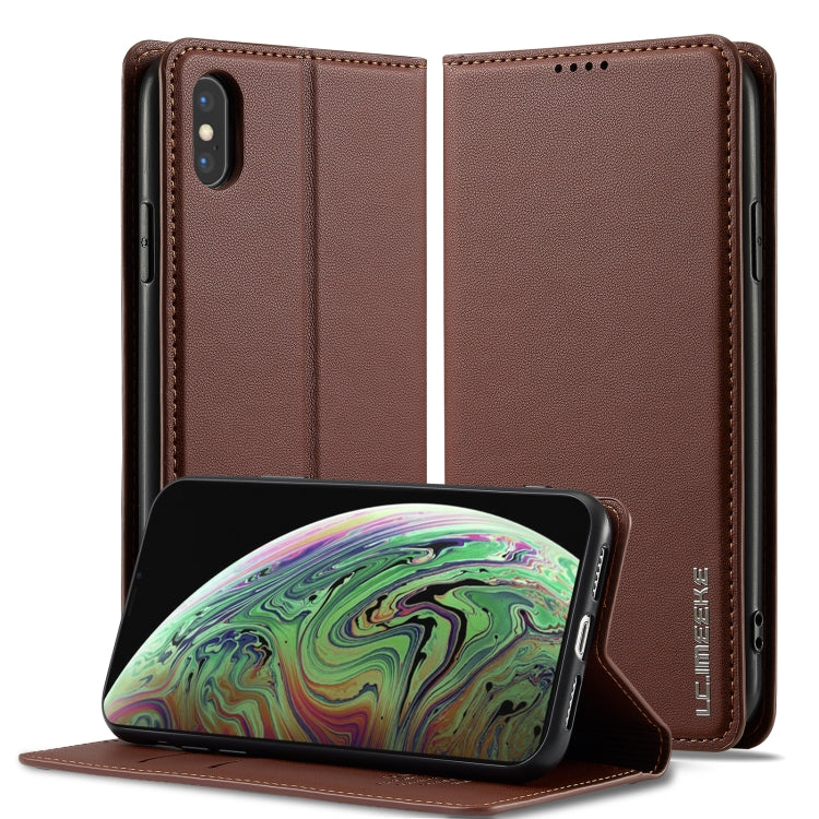 Custodia per telefono in PU con texture fine e satinata serie L1 LC.IMEEKE, For iPhone XR, For iPhone XS Max, For iPhone 7 Plus / 8 Plus