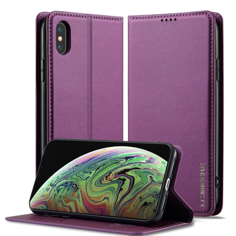Custodia per telefono in PU con texture fine e satinata serie L1 LC.IMEEKE, For iPhone XR, For iPhone XS Max, For iPhone 7 Plus / 8 Plus