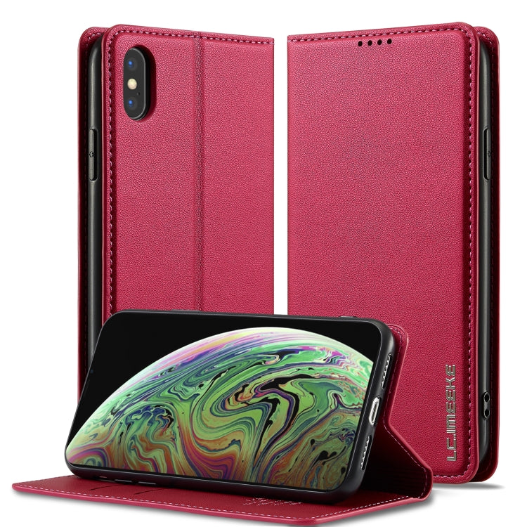 Custodia per telefono in PU con texture fine e satinata serie L1 LC.IMEEKE, For iPhone XR, For iPhone XS Max, For iPhone 7 Plus / 8 Plus