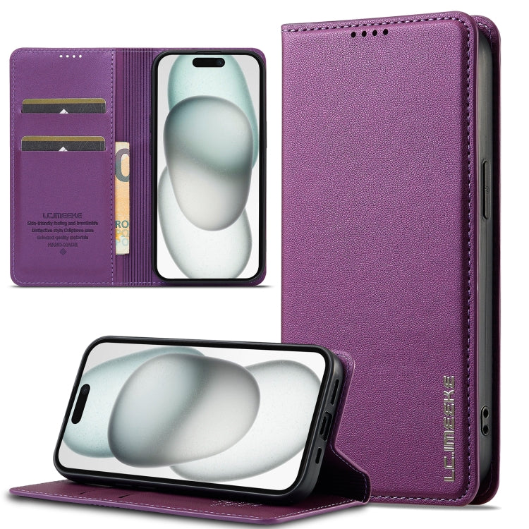 Custodia per telefono in PU con texture fine e satinata serie L1 LC.IMEEKE, For iPhone 16, For iPhone 15, For iPhone 14 / 13, For iPhone 14 Pro