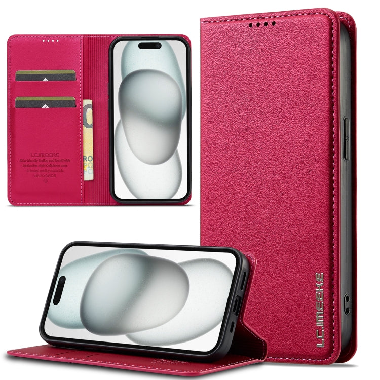 Custodia per telefono in PU con texture fine e satinata serie L1 LC.IMEEKE, For iPhone 16, For iPhone 15, For iPhone 14 / 13, For iPhone 14 Pro