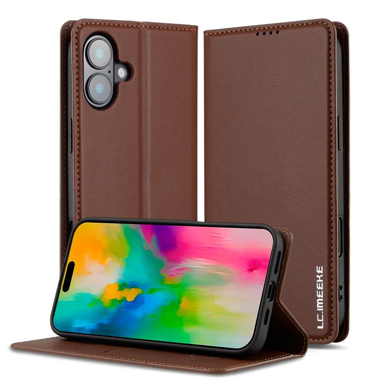 Custodia per telefono in PU con texture fine e satinata serie L1 LC.IMEEKE, For iPhone 16e / 17e, For iPhone 17 Pro Max, For iPhone 17 Pro, For iPhone 17