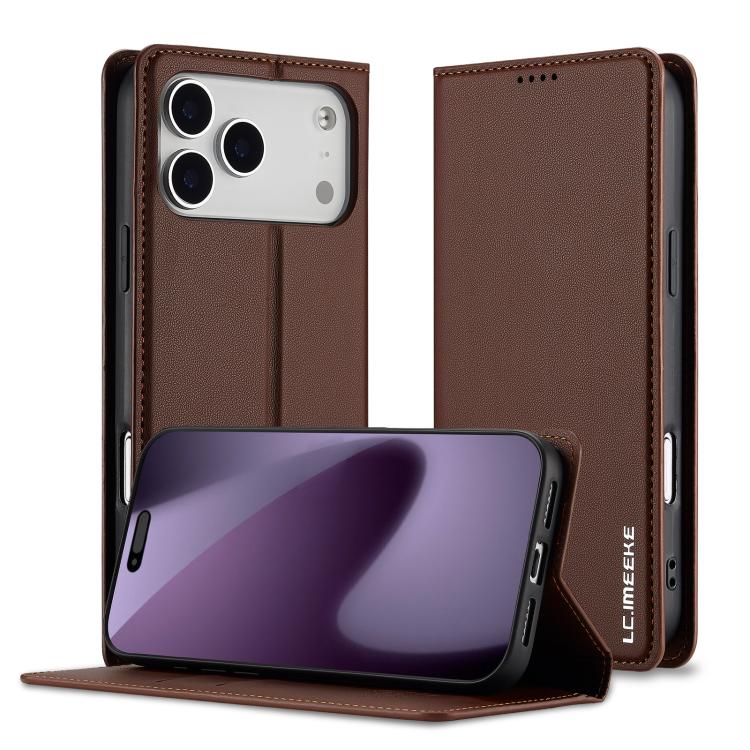 Custodia per telefono in PU con texture fine e satinata serie L1 LC.IMEEKE, For iPhone 16e / 17e, For iPhone 17 Pro Max, For iPhone 17 Pro, For iPhone 17