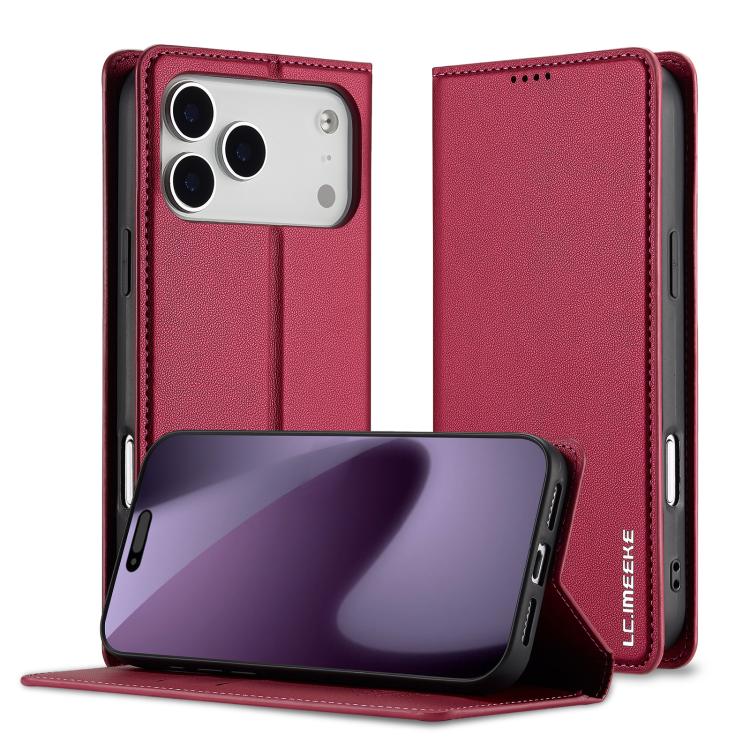 Custodia per telefono in PU con texture fine e satinata serie L1 LC.IMEEKE, For iPhone 16e / 17e, For iPhone 17 Pro Max, For iPhone 17 Pro, For iPhone 17