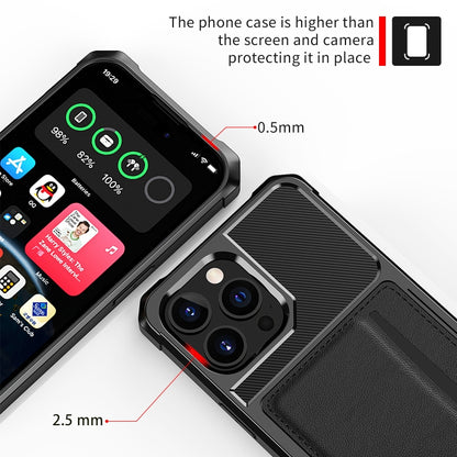 Custodia per telefono con slot per schede ZM02, For iPhone 15 Pro Max, For iPhone 15 Pro, For iPhone 15 Plus, For iPhone 15