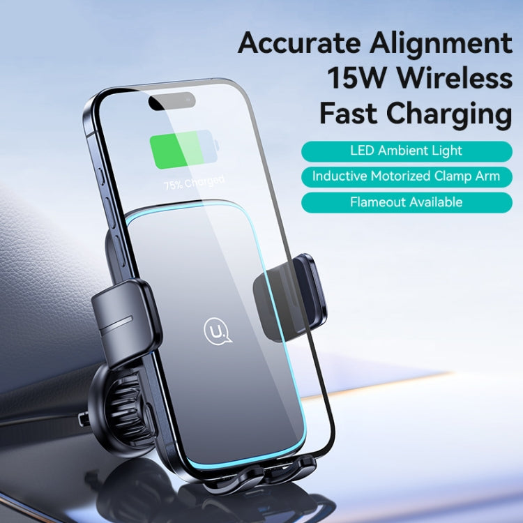 USAMS CD230 15W Accurate Aligment Supporto per telefono da auto con ricarica wireless e ventosa, CD230