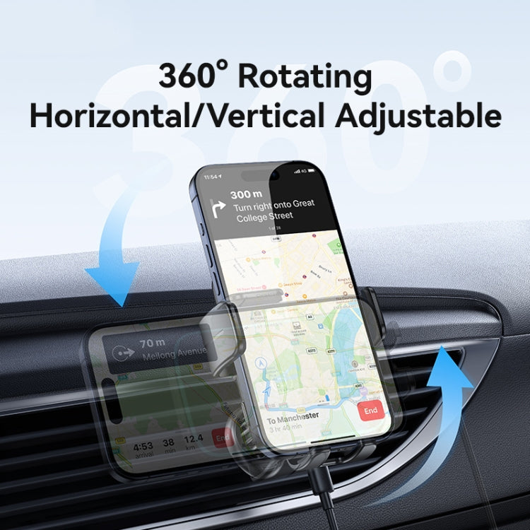 USAMS CD230 15W Accurate Aligment Supporto per telefono da auto con ricarica wireless e ventosa, CD230