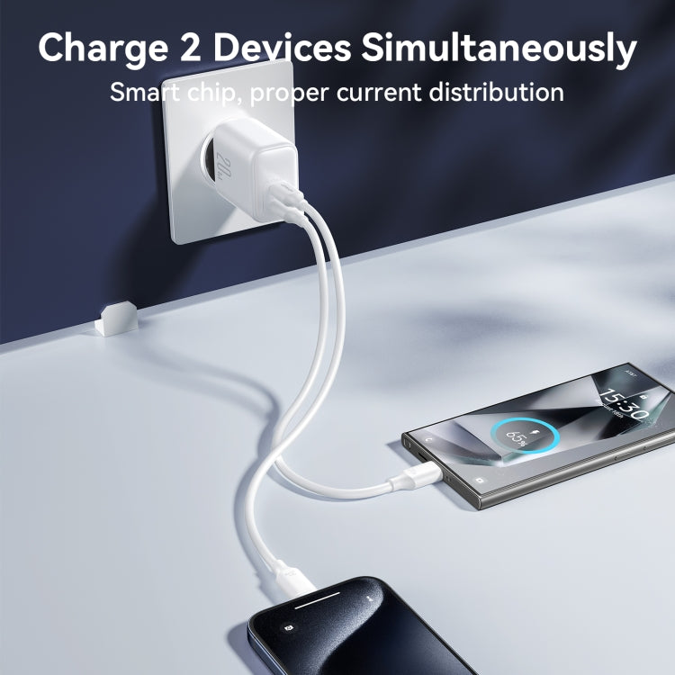 Caricabatterie rapido doppio USB-C/Type-C JOYROOM JR-TCF12 da 20 W, JR-TCF12