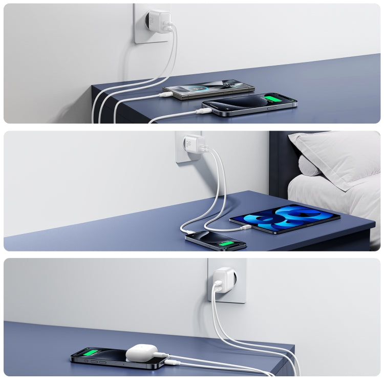 Caricabatterie rapido doppio USB-C/Type-C JOYROOM JR-TCF12 da 20 W, JR-TCF12
