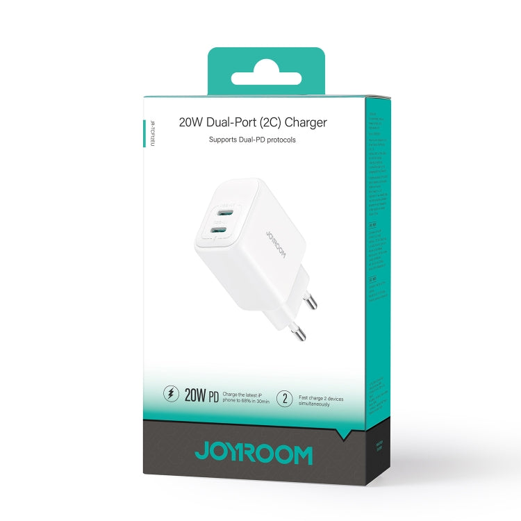 Caricabatterie rapido doppio USB-C/Type-C JOYROOM JR-TCF12 da 20 W, JR-TCF12
