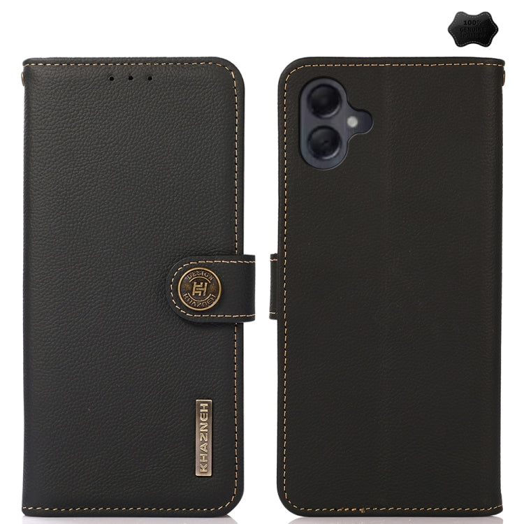 Custodia per telefono RFID in vera pelle KHAZNEH Custer, For Samsung Galaxy A07 5G, For Samsung Galaxy A17 5G, For Samsung Galaxy A56 5G, For Samsung Galaxy A26 5G, For Samsung Galaxy A36, For Samsung Galaxy A16 5G, For Samsung Galaxy A06 4G
