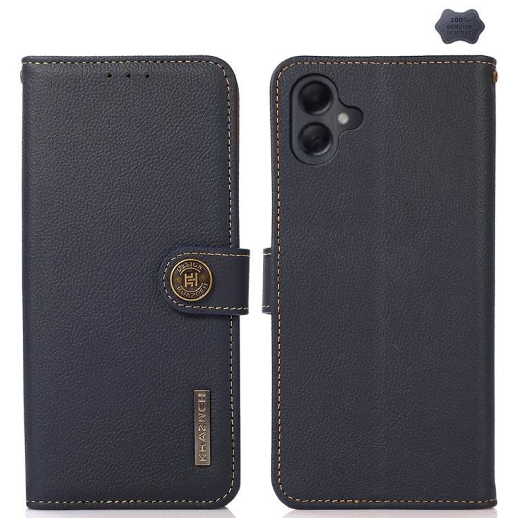 Custodia per telefono RFID in vera pelle KHAZNEH Custer, For Samsung Galaxy A07 5G, For Samsung Galaxy A17 5G, For Samsung Galaxy A56 5G, For Samsung Galaxy A26 5G, For Samsung Galaxy A36, For Samsung Galaxy A16 5G, For Samsung Galaxy A06 4G