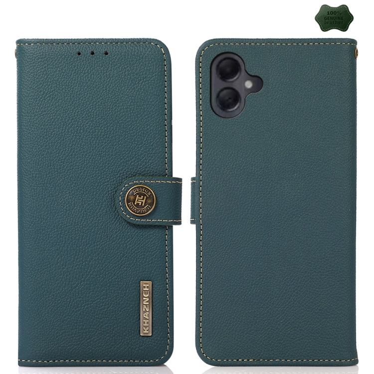 Custodia per telefono RFID in vera pelle KHAZNEH Custer, For Samsung Galaxy A07 5G, For Samsung Galaxy A17 5G, For Samsung Galaxy A56 5G, For Samsung Galaxy A26 5G, For Samsung Galaxy A36, For Samsung Galaxy A16 5G, For Samsung Galaxy A06 4G