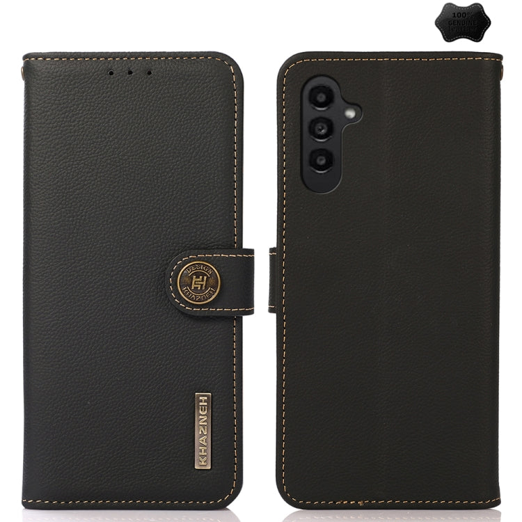Custodia per telefono RFID in vera pelle KHAZNEH Custer, For Samsung Galaxy A07 5G, For Samsung Galaxy A17 5G, For Samsung Galaxy A56 5G, For Samsung Galaxy A26 5G, For Samsung Galaxy A36, For Samsung Galaxy A16 5G, For Samsung Galaxy A06 4G