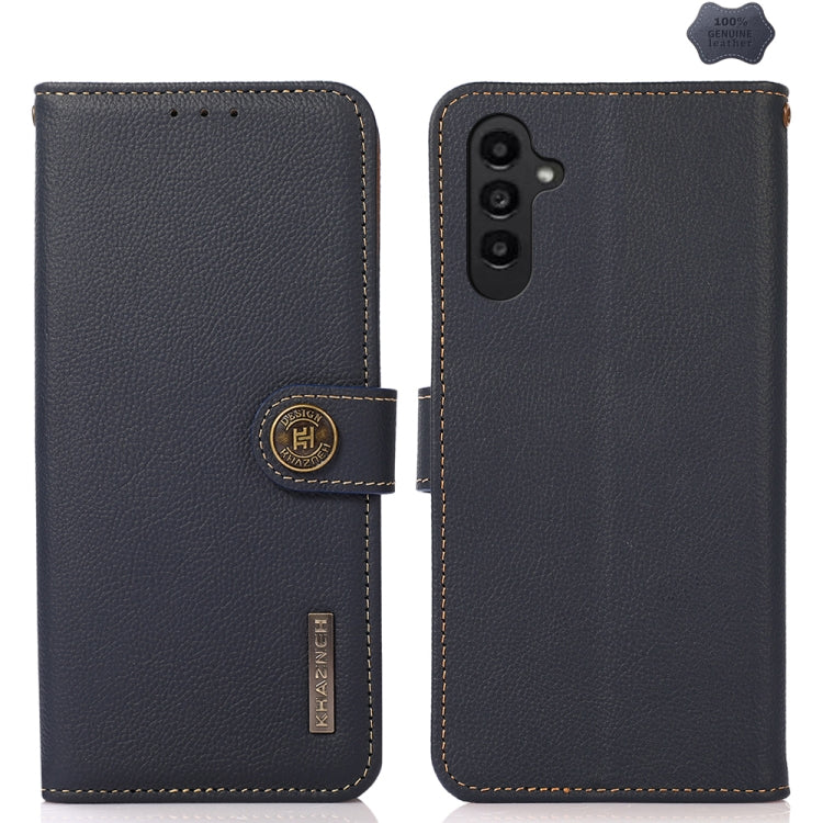 Custodia per telefono RFID in vera pelle KHAZNEH Custer, For Samsung Galaxy A07 5G, For Samsung Galaxy A17 5G, For Samsung Galaxy A56 5G, For Samsung Galaxy A26 5G, For Samsung Galaxy A36, For Samsung Galaxy A16 5G, For Samsung Galaxy A06 4G