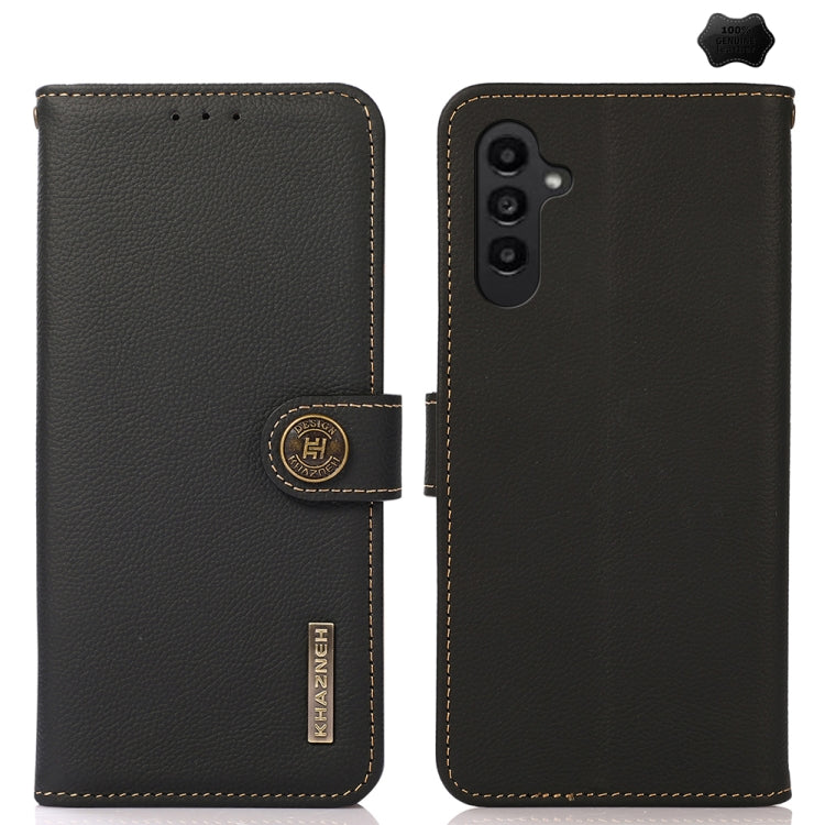 Custodia per telefono RFID in vera pelle KHAZNEH Custer, For Samsung Galaxy A07 5G, For Samsung Galaxy A17 5G, For Samsung Galaxy A56 5G, For Samsung Galaxy A26 5G, For Samsung Galaxy A36, For Samsung Galaxy A16 5G, For Samsung Galaxy A06 4G