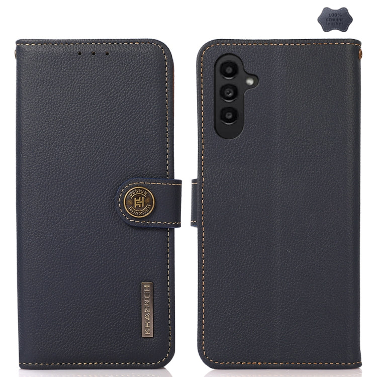 Custodia per telefono RFID in vera pelle KHAZNEH Custer, For Samsung Galaxy A07 5G, For Samsung Galaxy A17 5G, For Samsung Galaxy A56 5G, For Samsung Galaxy A26 5G, For Samsung Galaxy A36, For Samsung Galaxy A16 5G, For Samsung Galaxy A06 4G