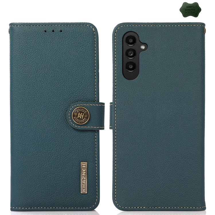 Custodia per telefono RFID in vera pelle KHAZNEH Custer, For Samsung Galaxy A07 5G, For Samsung Galaxy A17 5G, For Samsung Galaxy A56 5G, For Samsung Galaxy A26 5G, For Samsung Galaxy A36, For Samsung Galaxy A16 5G, For Samsung Galaxy A06 4G