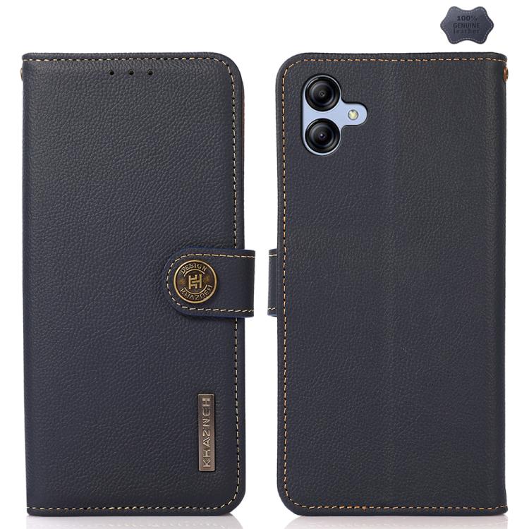 Custodia per telefono RFID in vera pelle KHAZNEH Custer, For Samsung Galaxy A07 5G, For Samsung Galaxy A17 5G, For Samsung Galaxy A56 5G, For Samsung Galaxy A26 5G, For Samsung Galaxy A36, For Samsung Galaxy A16 5G, For Samsung Galaxy A06 4G