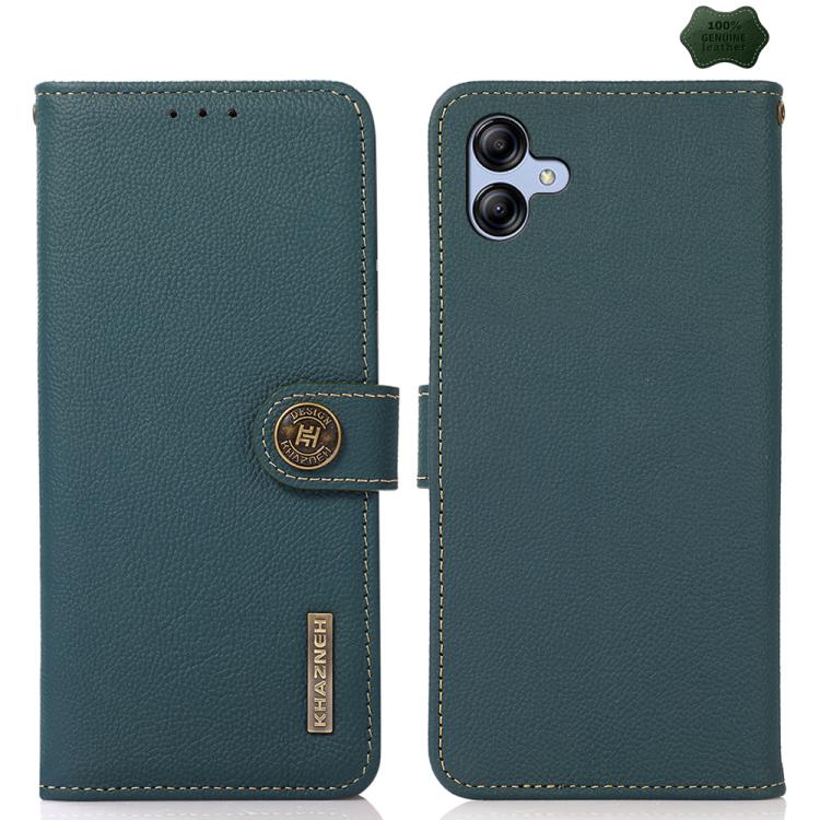 Custodia per telefono RFID in vera pelle KHAZNEH Custer, For Samsung Galaxy A07 5G, For Samsung Galaxy A17 5G, For Samsung Galaxy A56 5G, For Samsung Galaxy A26 5G, For Samsung Galaxy A36, For Samsung Galaxy A16 5G, For Samsung Galaxy A06 4G