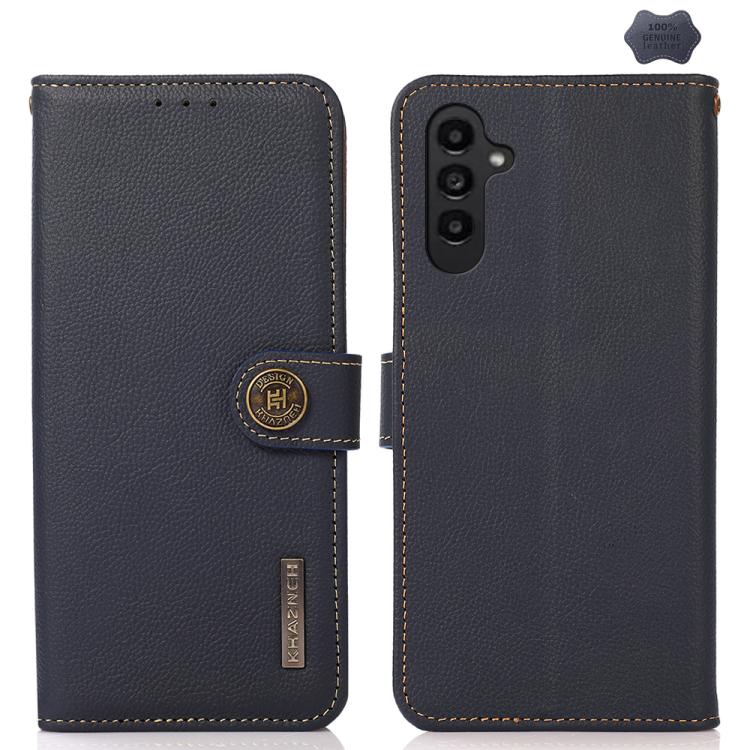 Custodia per telefono RFID in vera pelle KHAZNEH Custer, For Samsung Galaxy A07 5G, For Samsung Galaxy A17 5G, For Samsung Galaxy A56 5G, For Samsung Galaxy A26 5G, For Samsung Galaxy A36, For Samsung Galaxy A16 5G, For Samsung Galaxy A06 4G