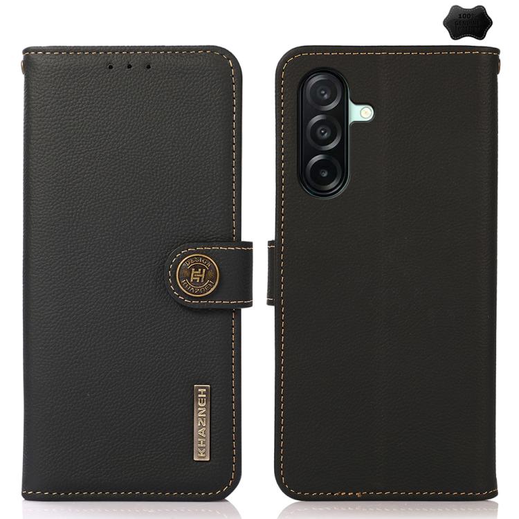 Custodia per telefono RFID in vera pelle KHAZNEH Custer, For Samsung Galaxy A37 5G, For Samsung Galaxy A27 5G, For Samsung Galaxy A07 5G, For Samsung Galaxy A17 5G, For Samsung Galaxy A56 5G, For Samsung Galaxy A26 5G, For Samsung Galaxy A36           ...