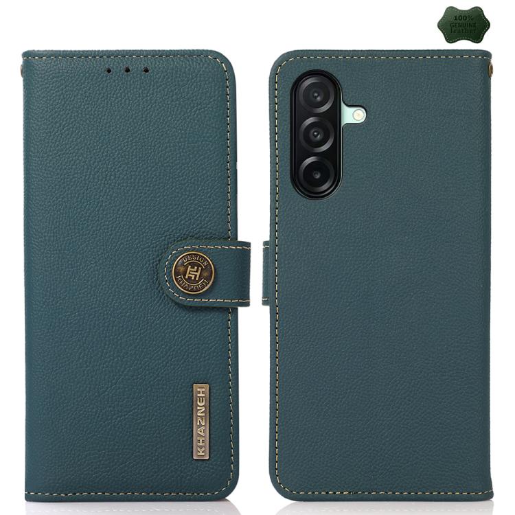 Custodia per telefono RFID in vera pelle KHAZNEH Custer, For Samsung Galaxy A37 5G, For Samsung Galaxy A27 5G, For Samsung Galaxy A07 5G, For Samsung Galaxy A17 5G, For Samsung Galaxy A56 5G, For Samsung Galaxy A26 5G, For Samsung Galaxy A36           ...