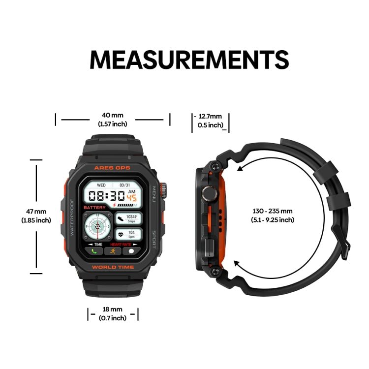Zeblaze Ares GPS Orologio intelligente GPS robusto, supporta la frequenza cardiaca / Pulse Ox Blood Oxygen