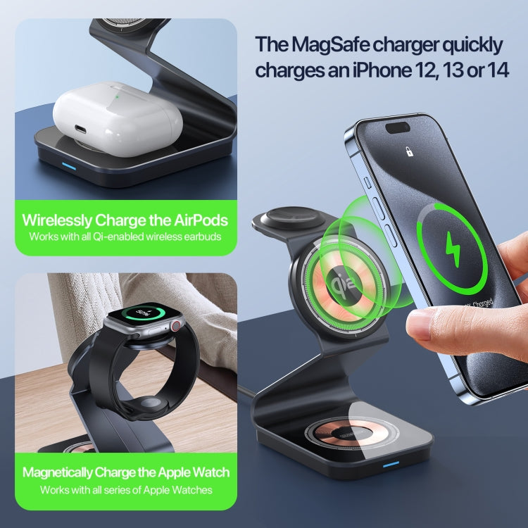 DUZZONA W21 Qi2 15W 3 in 1 Supporto Caricabatterie Magnetico Wireless, W21