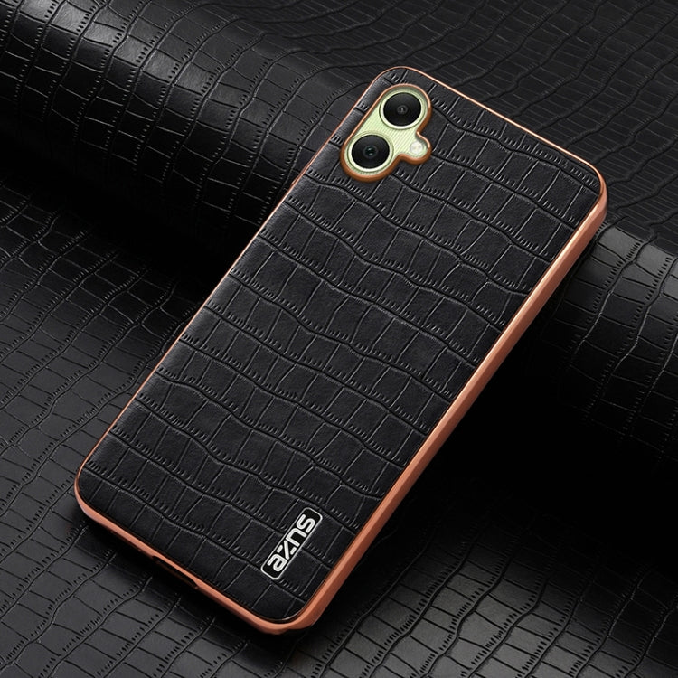 Custodia per telefono con copertura totale AZNS con struttura elettrolitica e texture coccodrillo, For Samsung Galaxy A06 4G