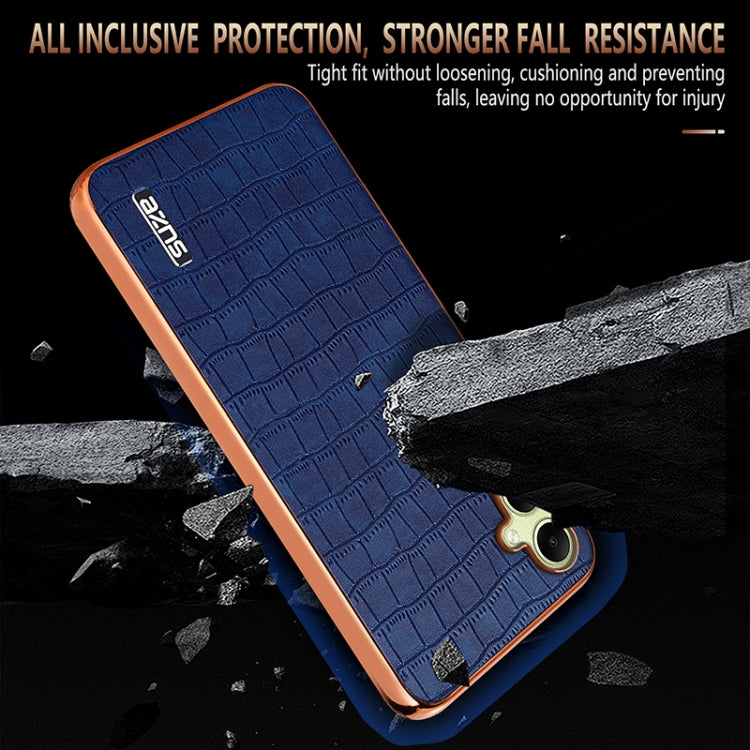 Custodia per telefono con copertura totale AZNS con struttura elettrolitica e texture coccodrillo, For Samsung Galaxy A06 4G