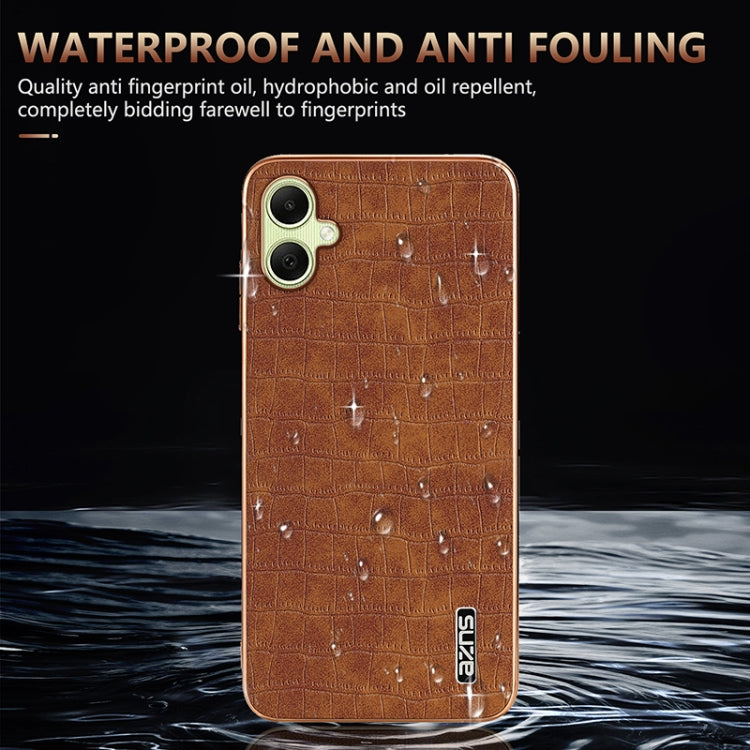 Custodia per telefono con copertura totale AZNS con struttura elettrolitica e texture coccodrillo, For Samsung Galaxy A06 4G