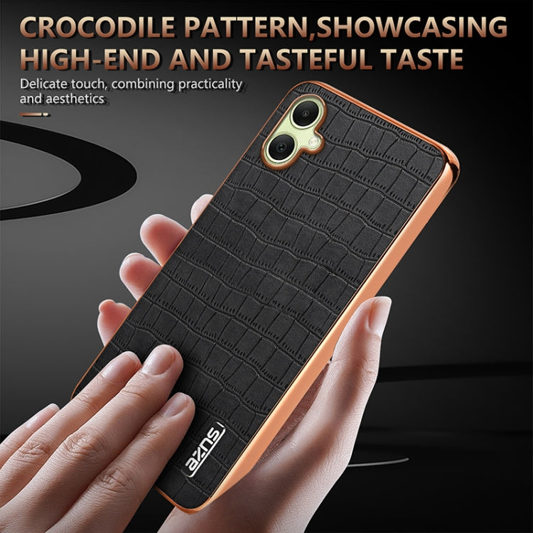 Custodia per telefono con copertura totale AZNS con struttura elettrolitica e texture coccodrillo, For Samsung Galaxy A06 4G