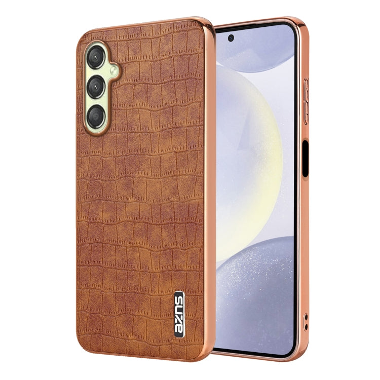 Custodia per telefono con copertura totale AZNS con struttura elettrolitica e texture coccodrillo, For Samsung Galaxy A56 5G, For Samsung Galaxy A26 5G, For Samsung Galaxy A36, For Samsung Galaxy A16 5G