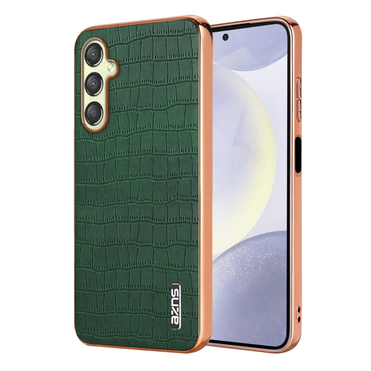 Custodia per telefono con copertura totale AZNS con struttura elettrolitica e texture coccodrillo, For Samsung Galaxy A56 5G, For Samsung Galaxy A26 5G, For Samsung Galaxy A36, For Samsung Galaxy A16 5G