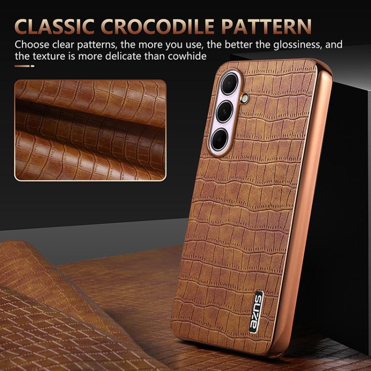 Custodia per telefono con copertura totale AZNS con struttura elettrolitica e texture coccodrillo, For Samsung Galaxy A56 5G, For Samsung Galaxy A26 5G, For Samsung Galaxy A36, For Samsung Galaxy A16 5G