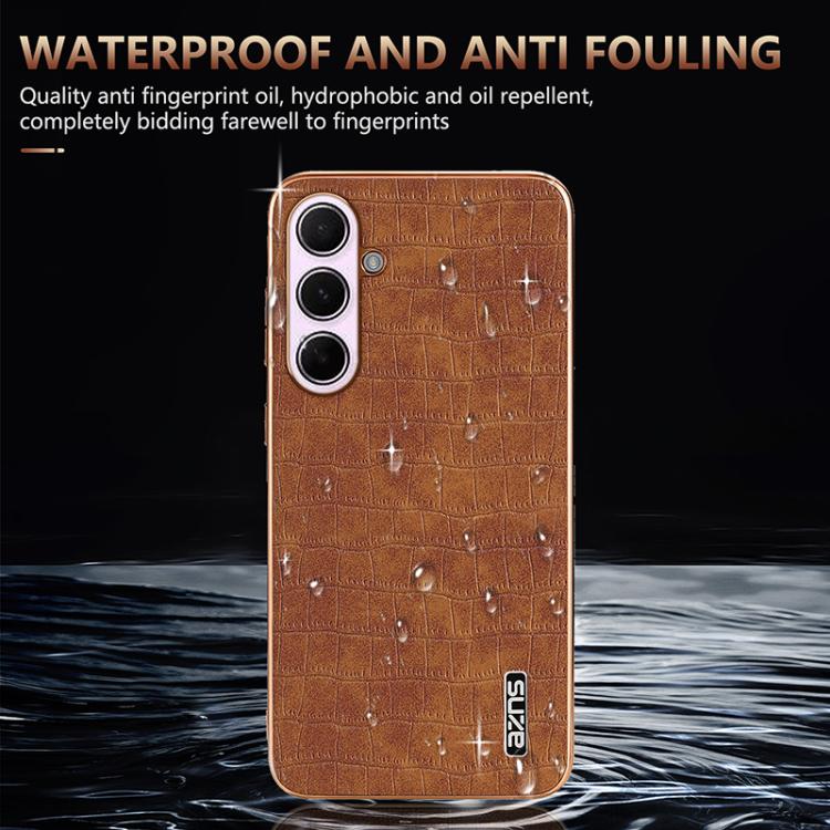 Custodia per telefono con copertura totale AZNS con struttura elettrolitica e texture coccodrillo, For Samsung Galaxy A56 5G, For Samsung Galaxy A26 5G, For Samsung Galaxy A36, For Samsung Galaxy A16 5G