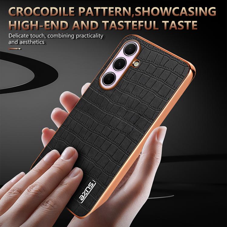 Custodia per telefono con copertura totale AZNS con struttura elettrolitica e texture coccodrillo, For Samsung Galaxy A56 5G, For Samsung Galaxy A26 5G, For Samsung Galaxy A36, For Samsung Galaxy A16 5G