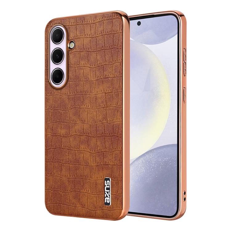 Custodia per telefono con copertura totale AZNS con struttura elettrolitica e texture coccodrillo, For Samsung Galaxy A56 5G, For Samsung Galaxy A26 5G, For Samsung Galaxy A36, For Samsung Galaxy A16 5G