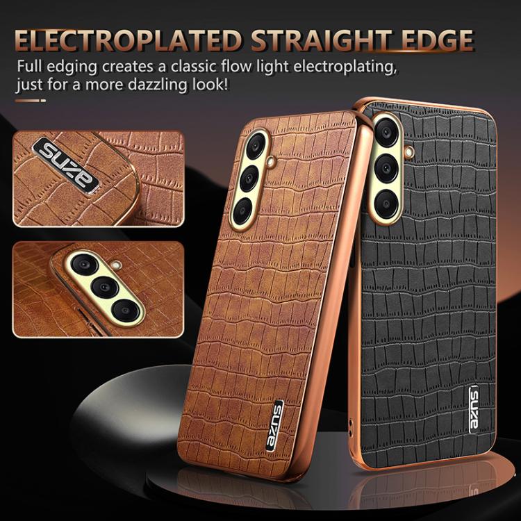 Custodia per telefono con copertura totale AZNS con struttura elettrolitica e texture coccodrillo