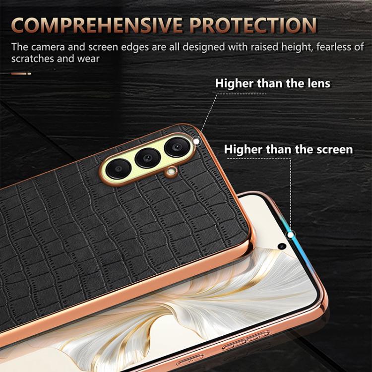 Custodia per telefono con copertura totale AZNS con struttura elettrolitica e texture coccodrillo