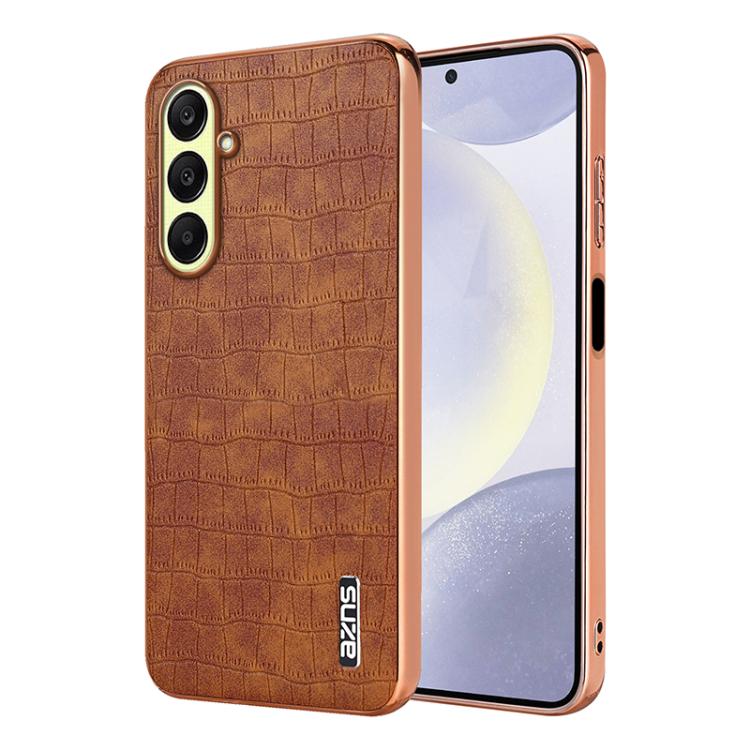 Custodia per telefono con copertura totale AZNS con struttura elettrolitica e texture coccodrillo, For Samsung Galaxy A57 5G, For Samsung Galaxy A37 5G, For Samsung Galaxy A17 4G / 5G, For Samsung Galaxy A07 4G