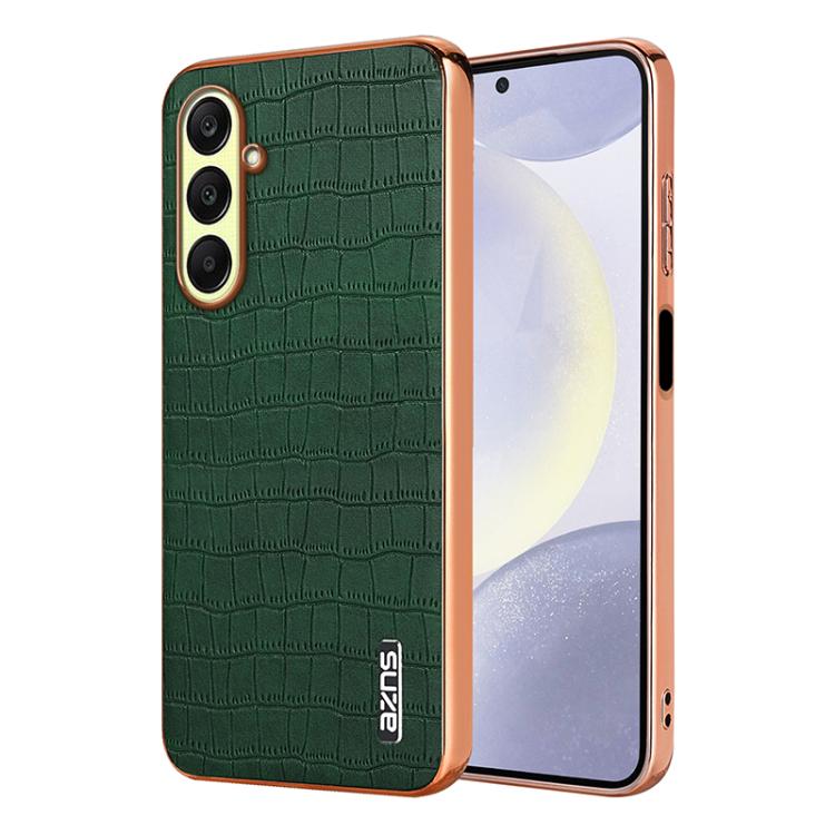 Custodia per telefono con copertura totale AZNS con struttura elettrolitica e texture coccodrillo, For Samsung Galaxy A57 5G, For Samsung Galaxy A37 5G, For Samsung Galaxy A17 4G / 5G, For Samsung Galaxy A07 4G