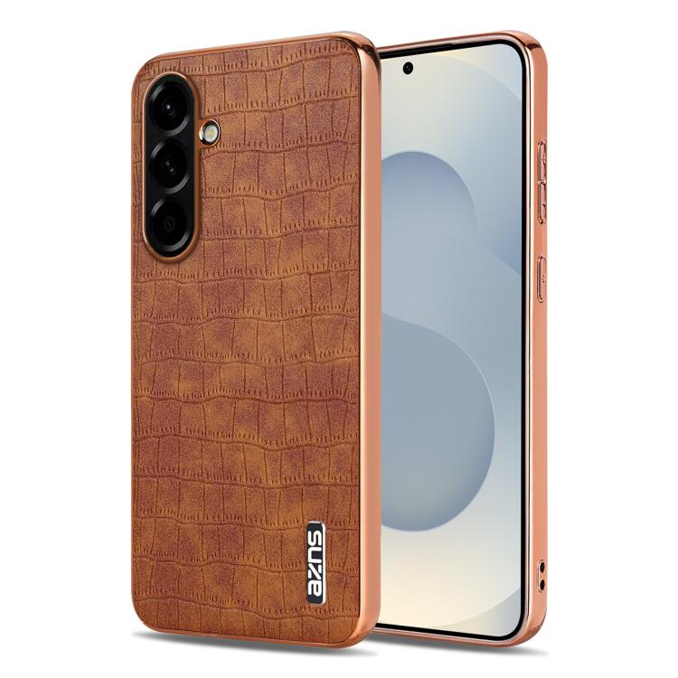 Custodia per telefono con copertura totale AZNS con struttura elettrolitica e texture coccodrillo, For Samsung Galaxy A57 5G, For Samsung Galaxy A37 5G, For Samsung Galaxy A17 4G / 5G, For Samsung Galaxy A07 4G