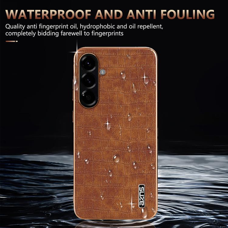 Custodia per telefono con copertura totale AZNS con struttura elettrolitica e texture coccodrillo, For Samsung Galaxy A57 5G, For Samsung Galaxy A37 5G, For Samsung Galaxy A17 4G / 5G, For Samsung Galaxy A07 4G